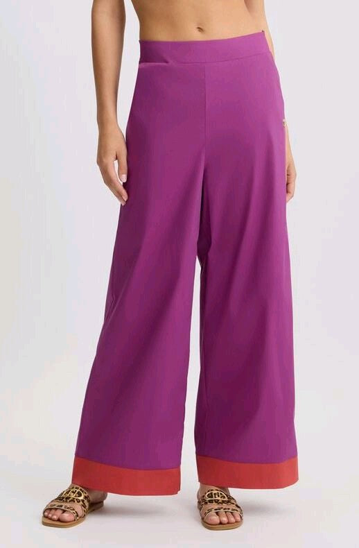 liu jo pantaloni a palazzo in cotone va5065ts330